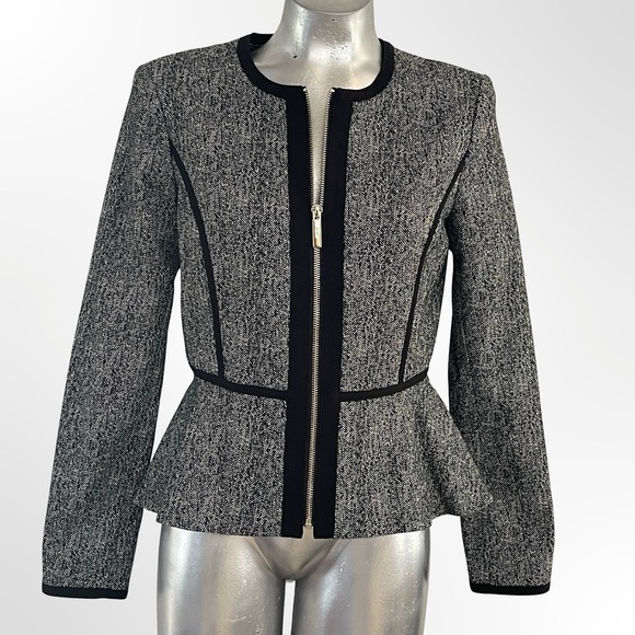 DKNY Black and Gray Textured Blazer in Size 6 - NWOT - Picture 4 of 8